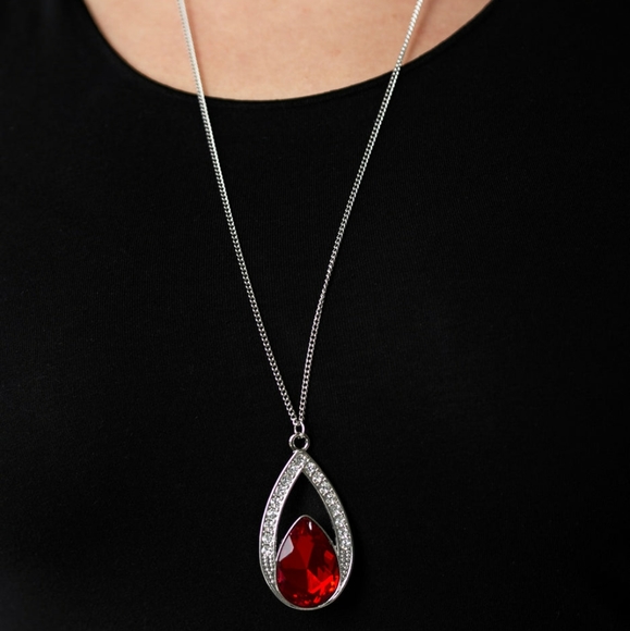 Paparazzi Necklace - Notoriously Noble Red - Picture 2 of 4